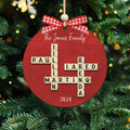 Personalized Family Crossword Puzzle Art 2 Layer Wooden Ornament, The Family Puzzle Crossword Ornament CF590 - Kindlytoys
