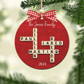 Personalized Family Crossword Puzzle Art 2 Layer Wooden Ornament, The Family Puzzle Crossword Ornament CF590 - Kindlytoys