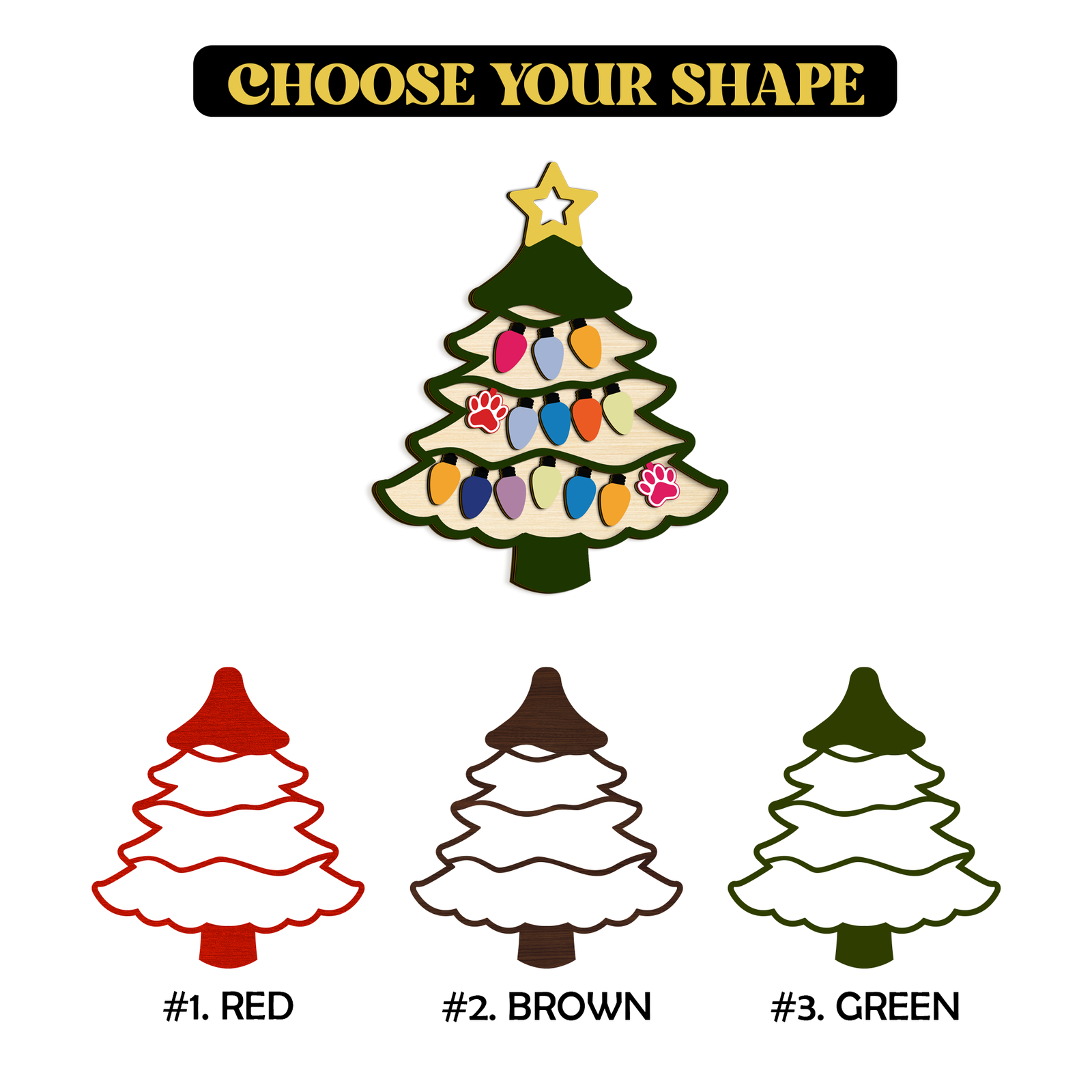 Personalized Family Name Christmas Tree Wooden Ornament, Family Christmas Ornament CF551 - Kindlytoys