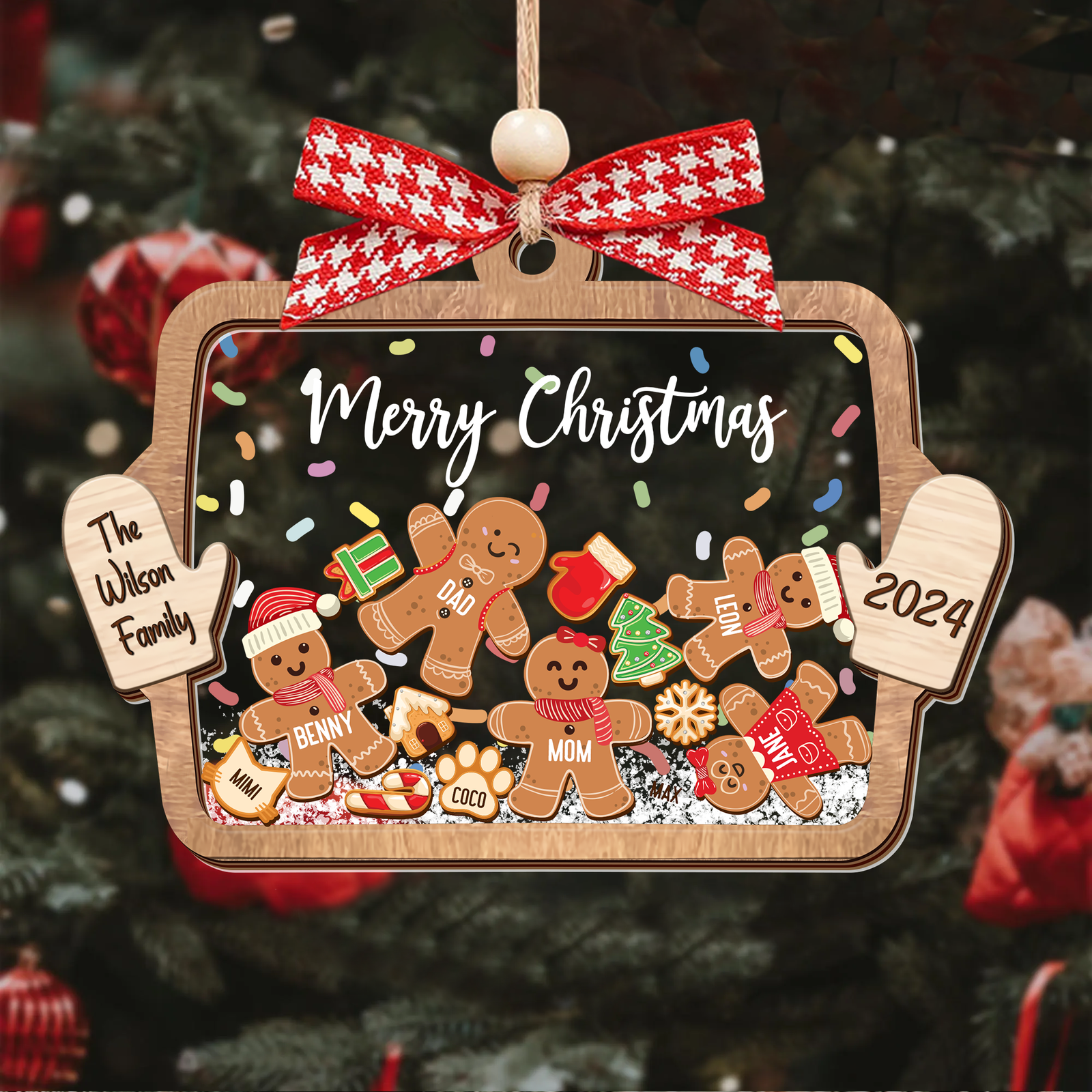 Personalized Family Ornaments with Dogs & Cats, Family Christmas Ornaments CF324 - Kindlytoys