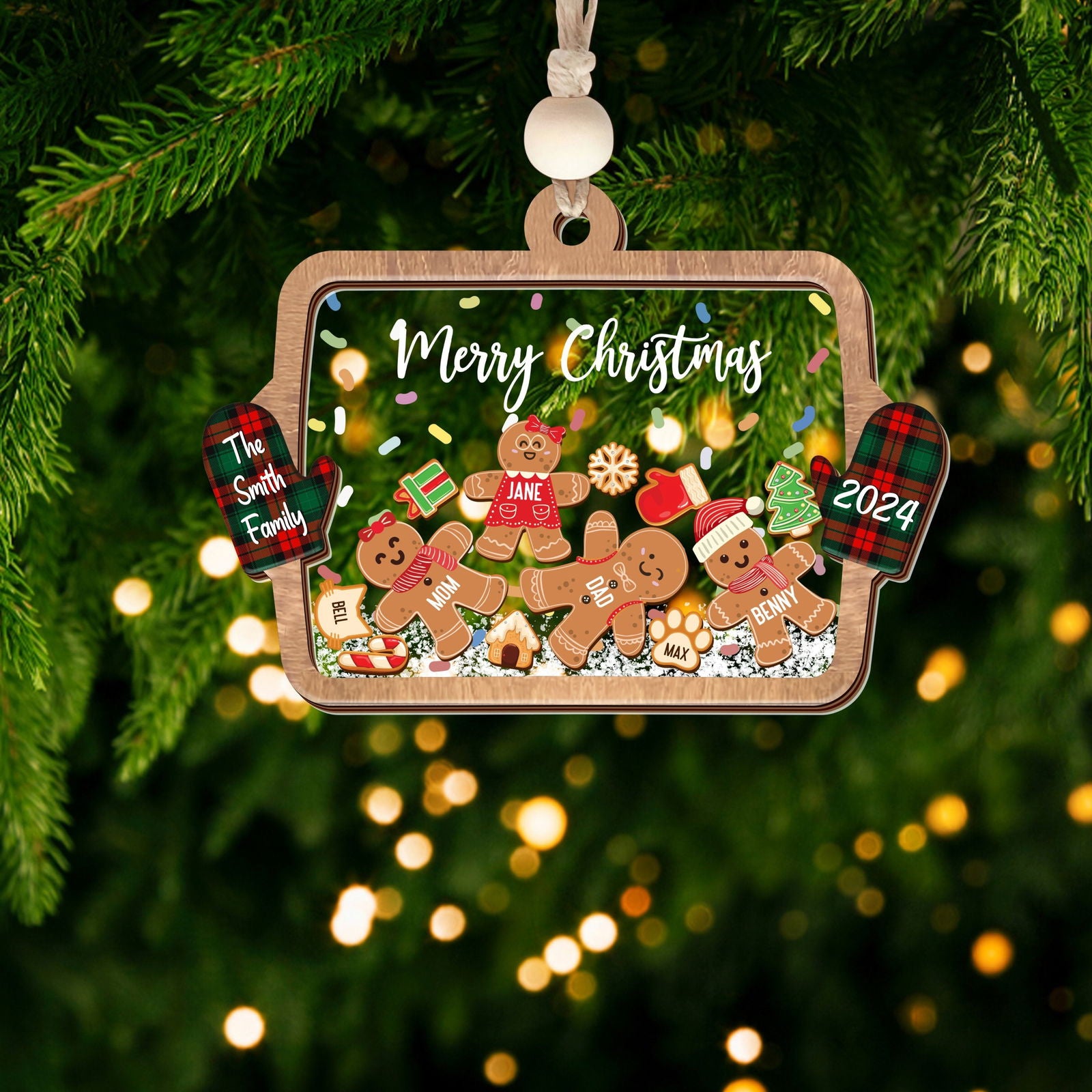 Personalized Family Ornaments with Dogs & Cats, Family Christmas Ornaments CF324 - Kindlytoys
