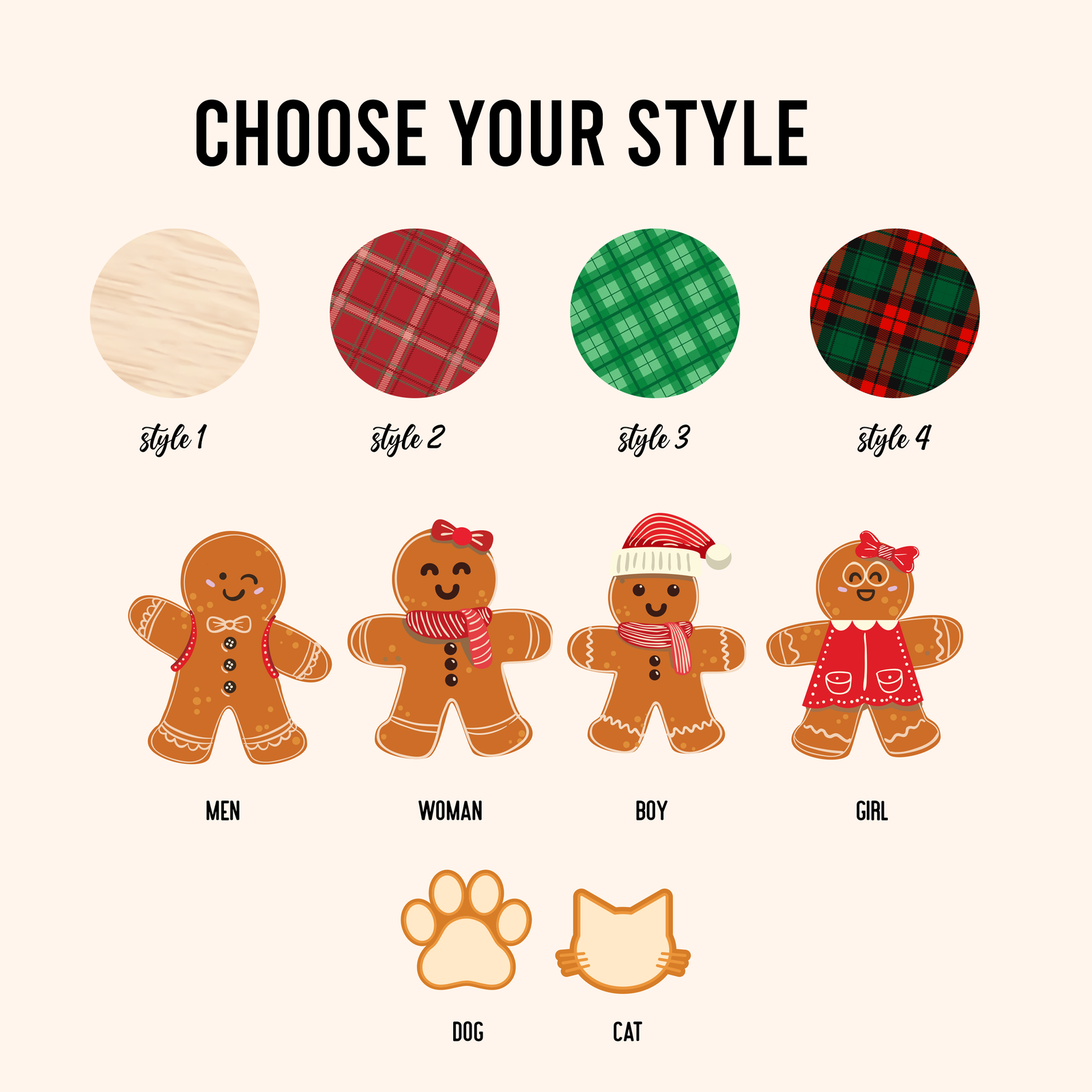 Personalized Family Ornaments with Dogs & Cats, Family Christmas Ornaments CF324 - Kindlytoys