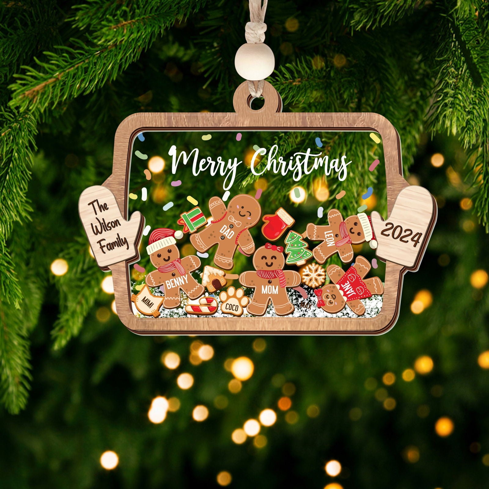 Personalized Family Ornaments with Dogs & Cats, Family Christmas Ornaments CF324 - Kindlytoys