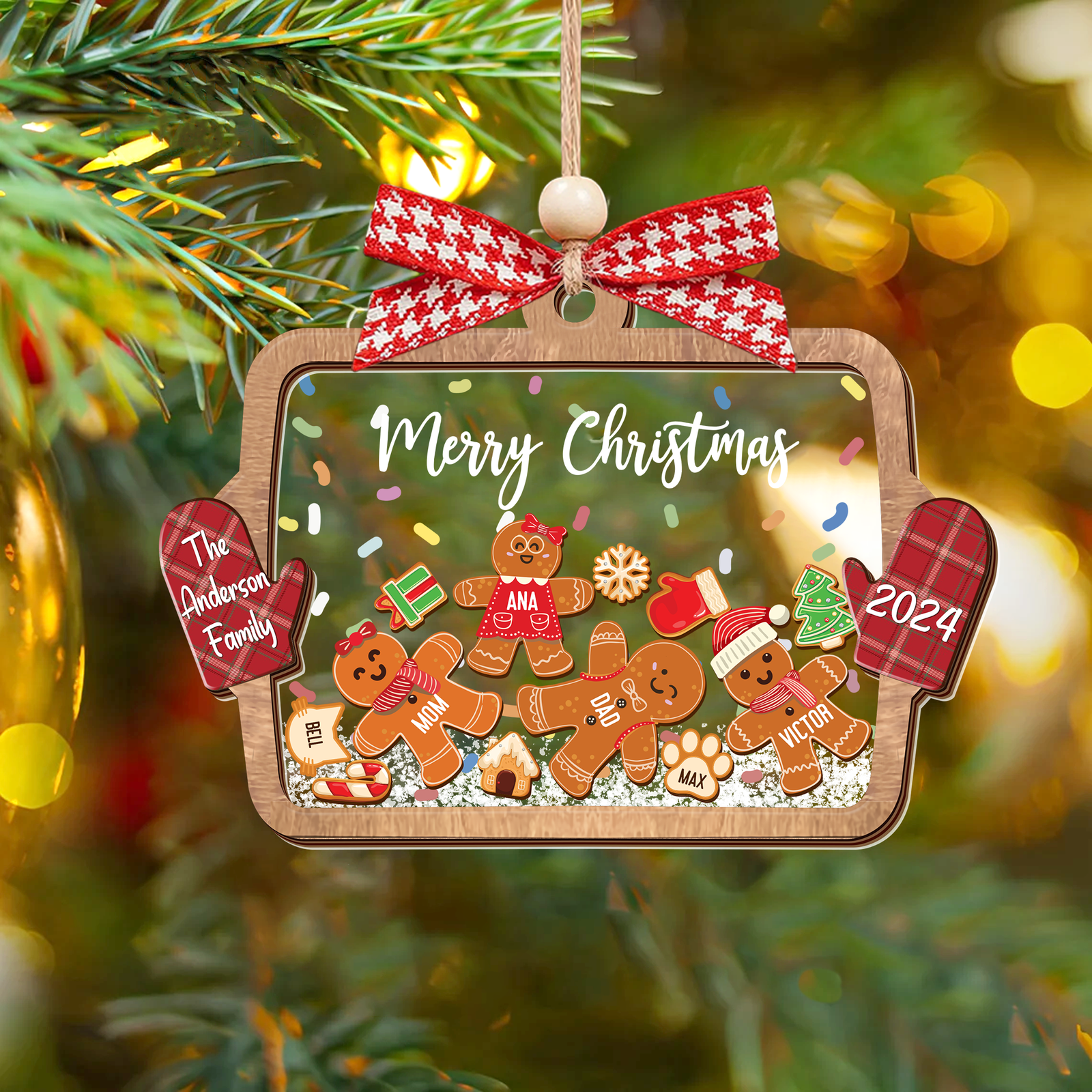 Personalized Family Ornaments with Dogs & Cats, Family Christmas Ornaments CF324 - Kindlytoys