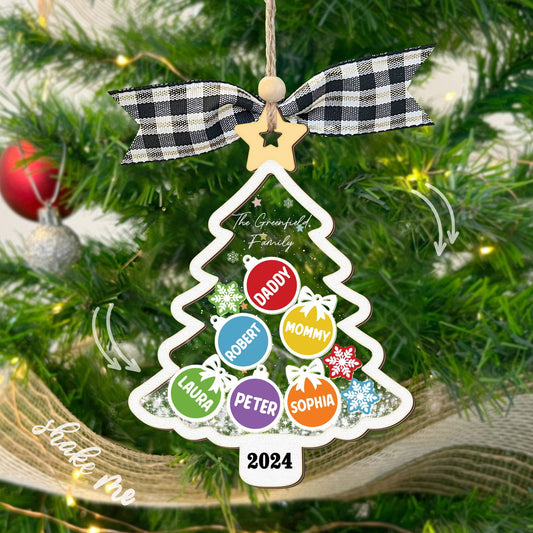 Personalized Family Shaker Ornament, Custom Family Christmas Tree Ornament CF648 - Kindlytoys
