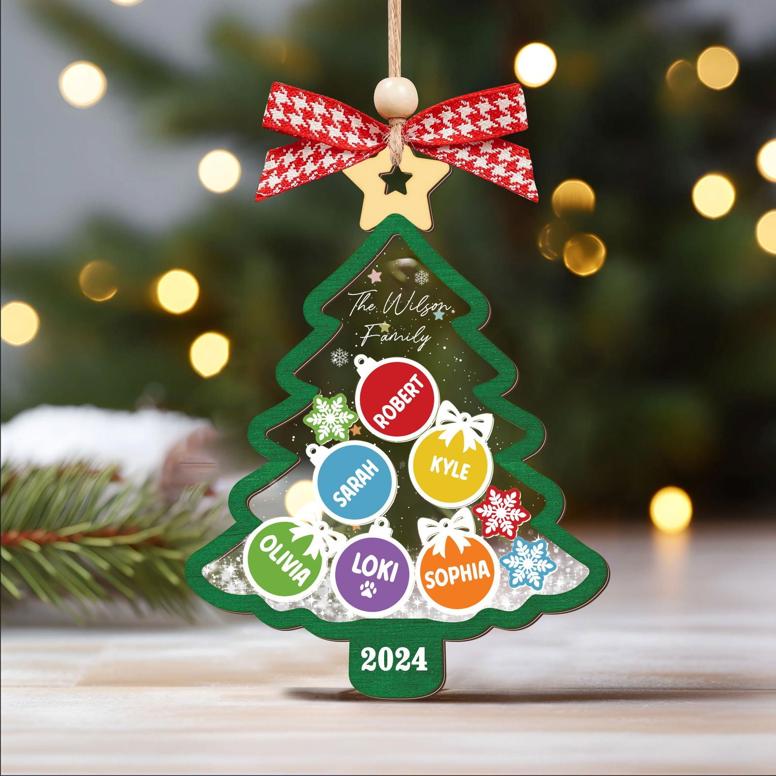 Personalized Family Shaker Ornament, Custom Family Christmas Tree Ornament CF648 - Kindlytoys