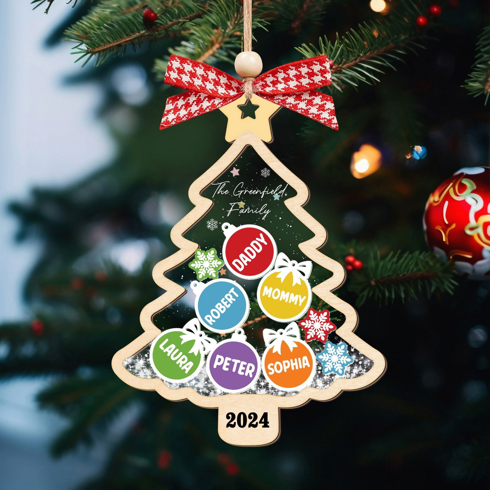 Personalized Family Shaker Ornament, Custom Family Christmas Tree Ornament CF648 - Kindlytoys