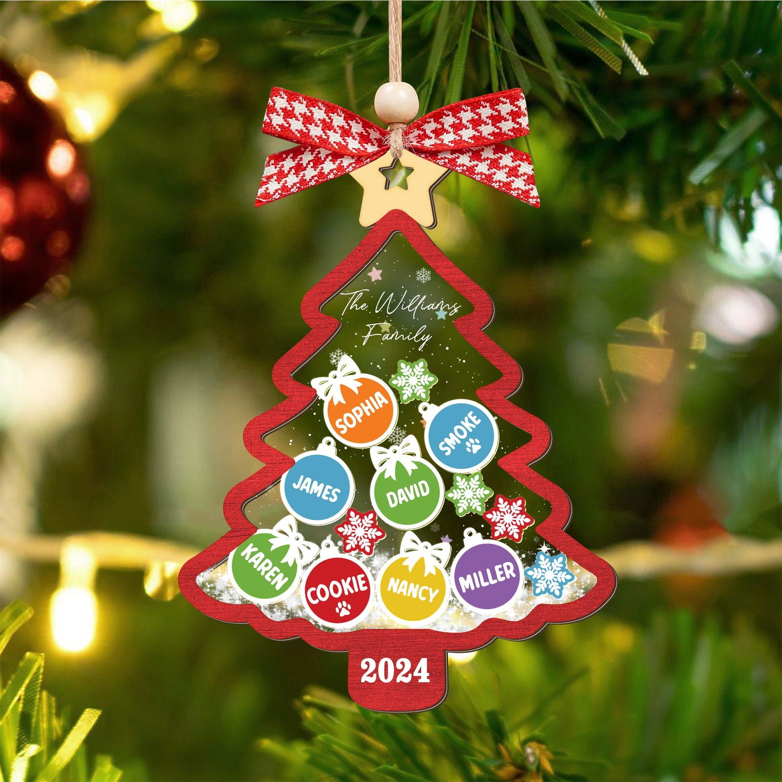 Personalized Family Shaker Ornament, Custom Family Christmas Tree Ornament CF648 - Kindlytoys