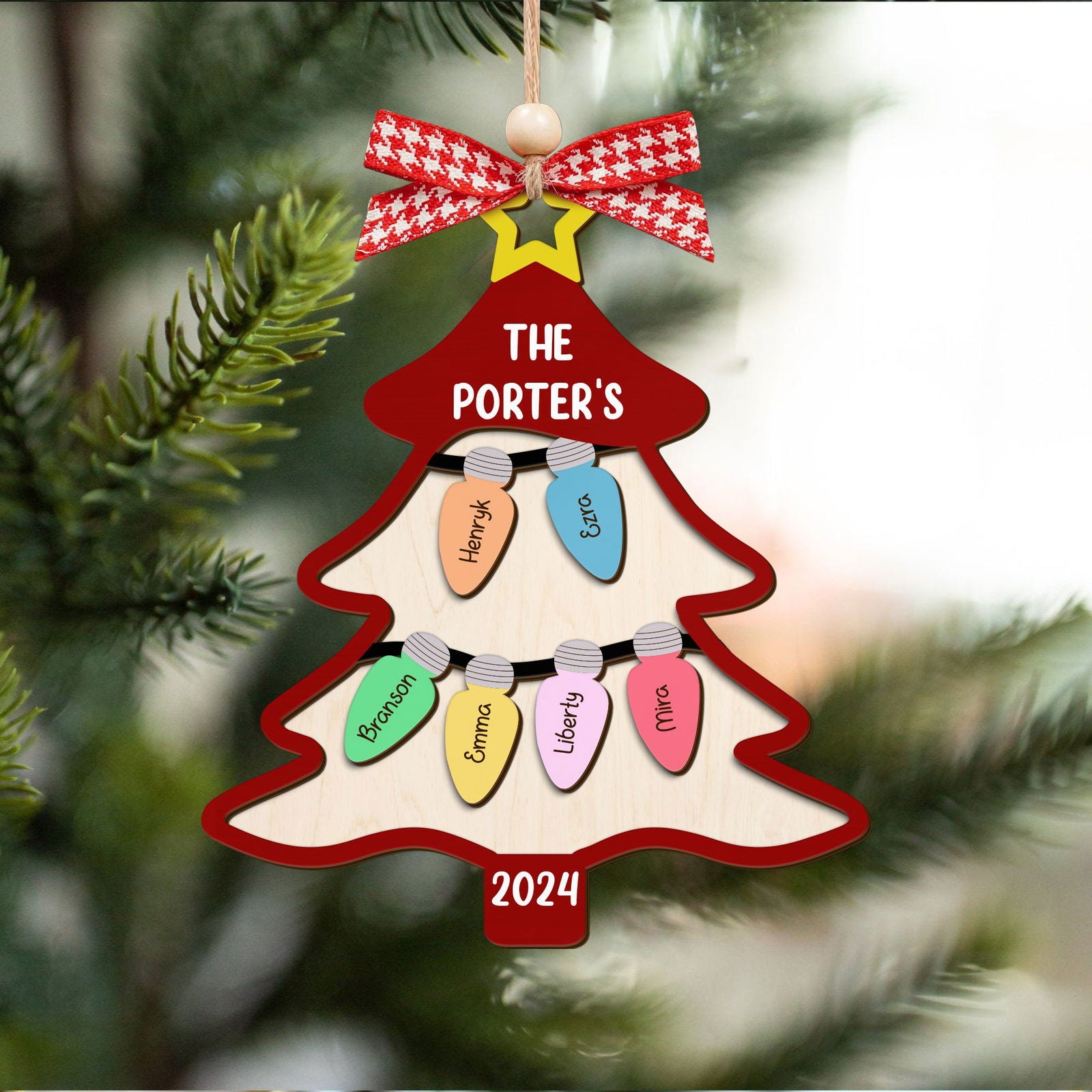 Personalized Family Tree Ornament With Names, Custom Family Christmas Ornament CF319 - Kindlytoys