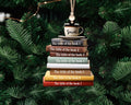 Personalized Flat Christmas Books Stack Ornament, Book Lover Christmas Ornament CF95 - Kindlytoys