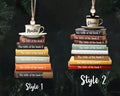 Personalized Flat Christmas Books Stack Ornament, Book Lover Christmas Ornament CF95 - Kindlytoys
