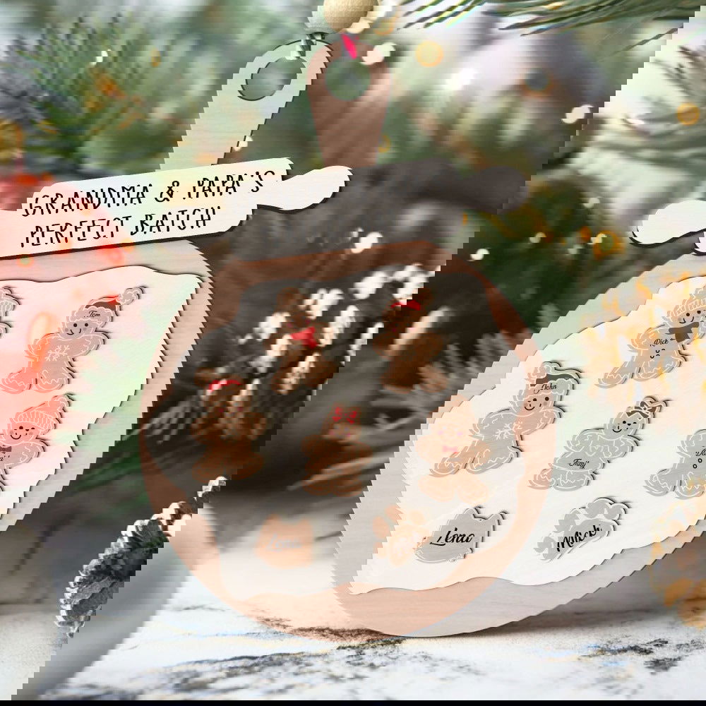 Personalized Gingerbread Christmas Ornament, Cookie Ornament, Custom Family Ornament CF15 - Kindlytoys