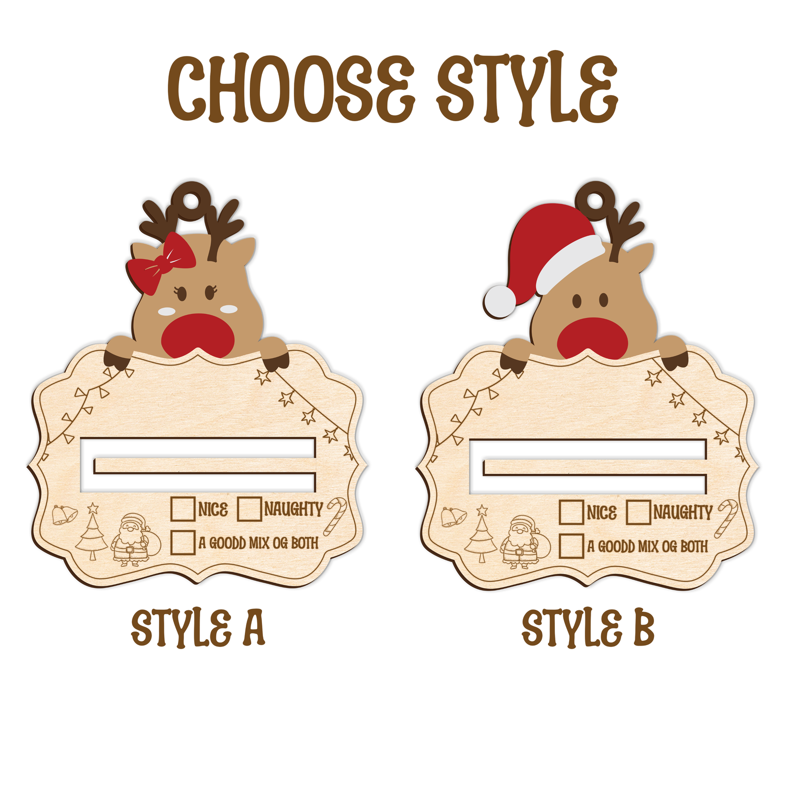 Personalized Good Mix Of Both Money Holder Ornament, Cute Reindeer Money Holder MH42 - Kindlytoys