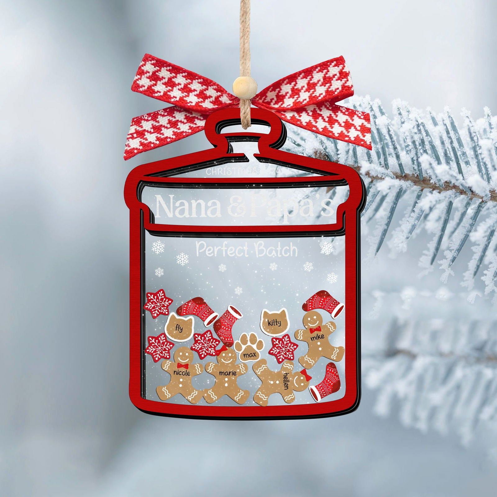 Personalized Grandma Christmas Ornament 2024, personalized family ornaments with pets, Christmas Gift For Grandmother CF70 - Kindlytoys