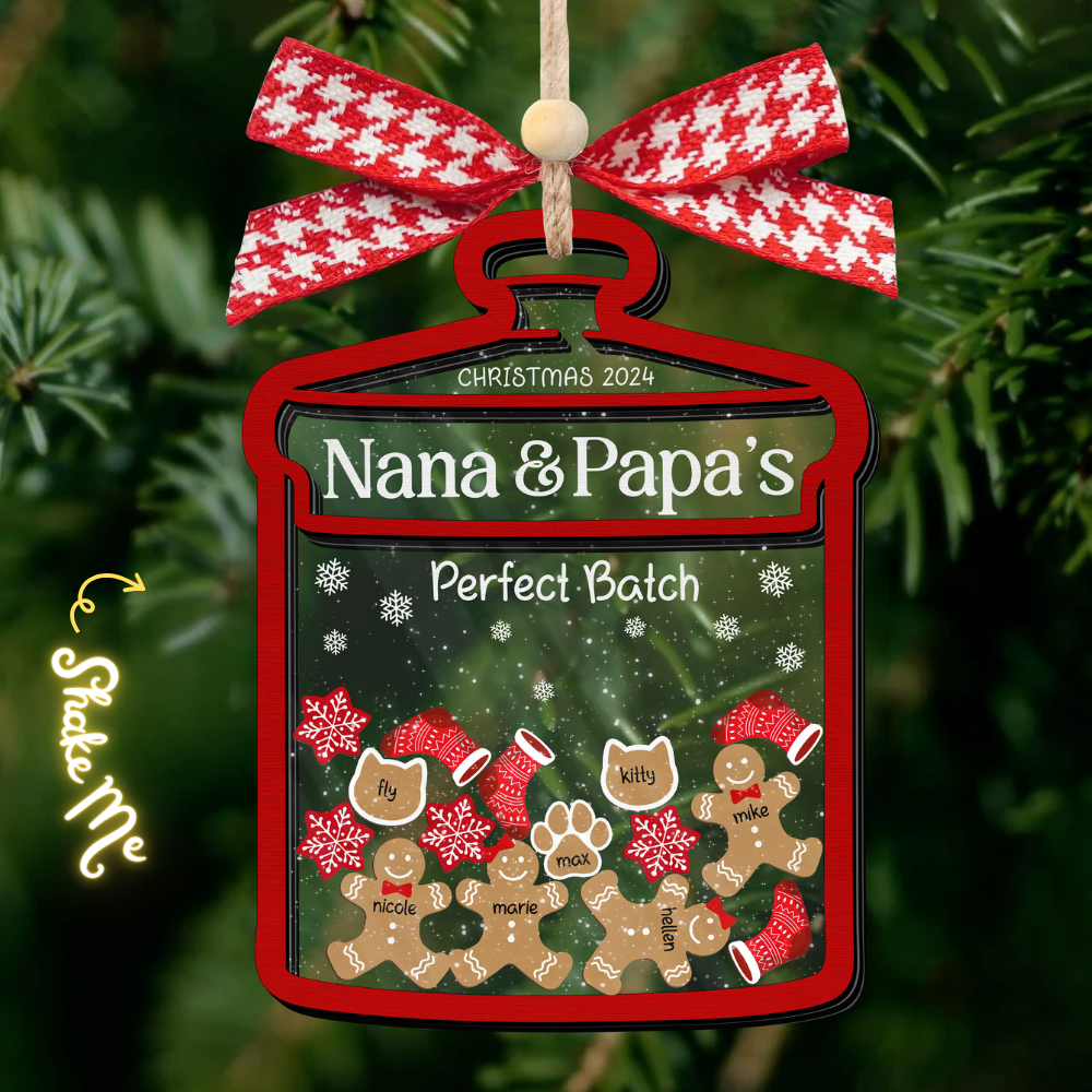 Personalized Grandma Christmas Ornament 2024, personalized family ornaments with pets, Christmas Gift For Grandmother CF70 - Kindlytoys