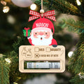 Personalized Money Holder Ornament With Name, Cute Christmas Wooden Cutout Ornament MH40 - Kindlytoys