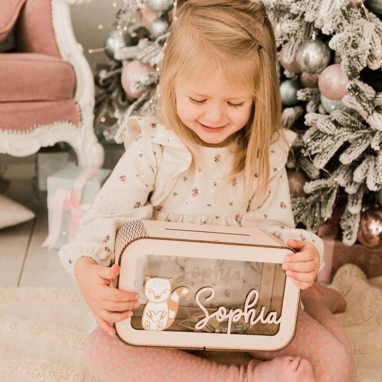 Personalized Piggy Bank For Kids, Wooden Piggy Bank with Name, DIY Piggy Bank, First Birthday Gifts Idea, 1st Christmas Gifts For Kids - Kindlytoys