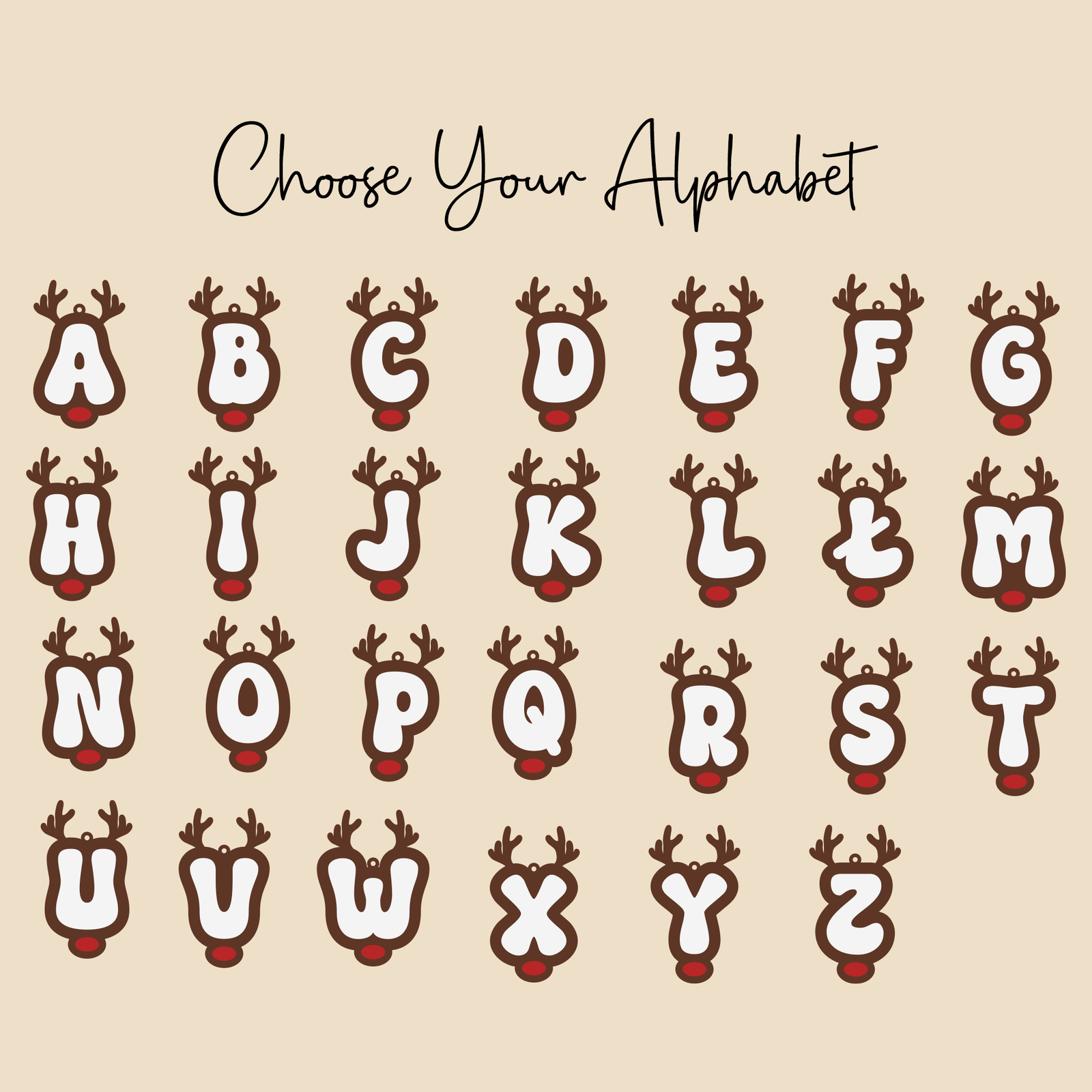 Personalized Reindeer Alphabet Christmas Money Holder, Christmas Reindeer Letter Ornament MH46 - Kindlytoys