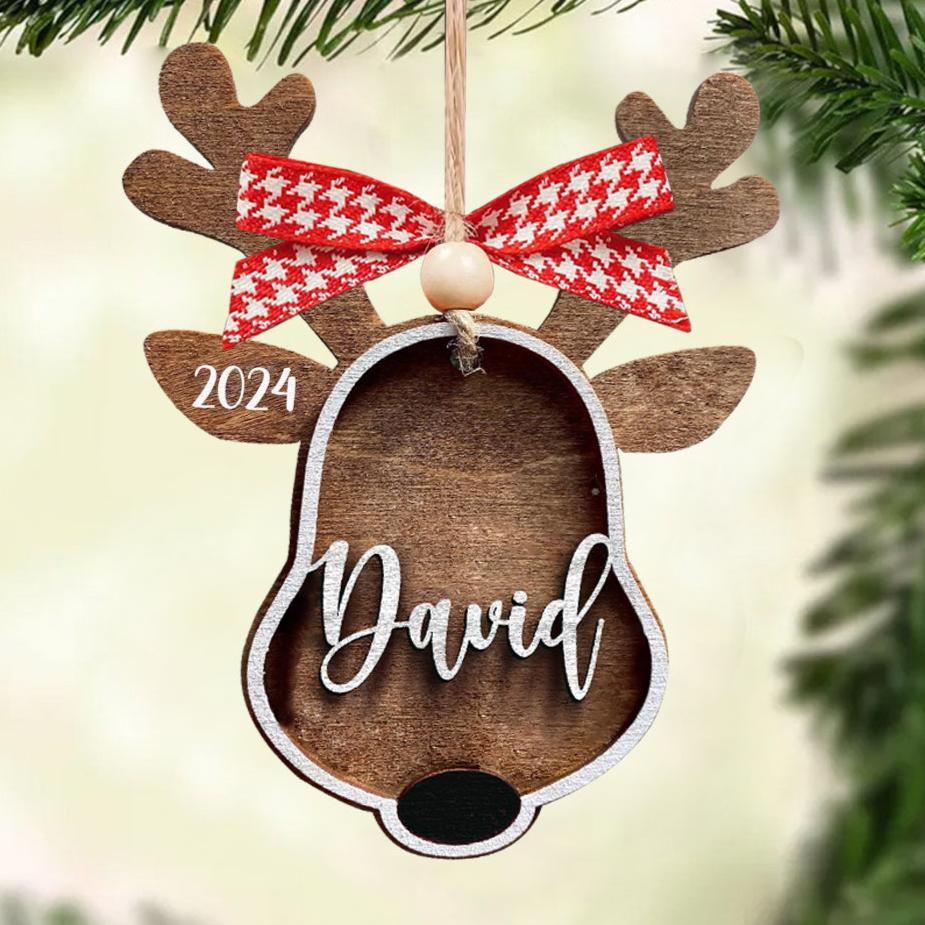 Personalized Stocking Tags Reindeer 2024, christmas ornament, Custom Stocking Tag CF03 - Kindlytoys
