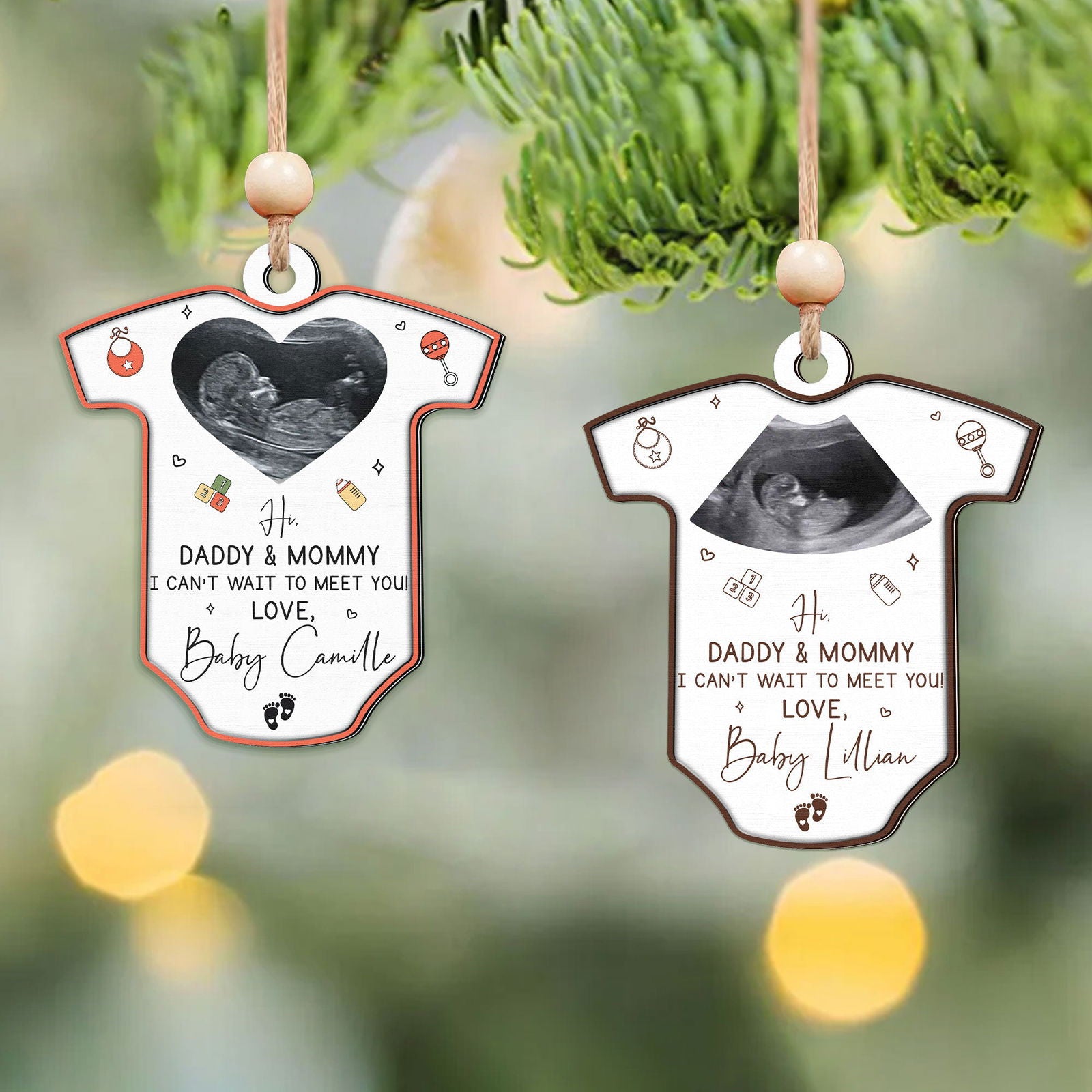 Ultrasound Baby's First Christmas Ornament, Birth Announcement Ornament CF709 - Kindlytoys