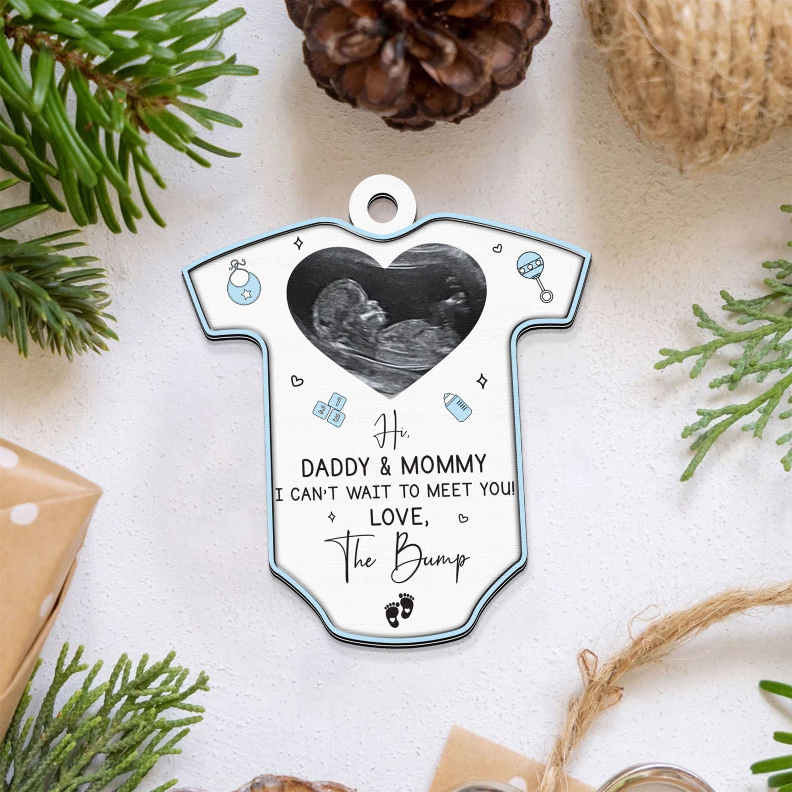 Ultrasound Baby's First Christmas Ornament, Birth Announcement Ornament CF709 - Kindlytoys