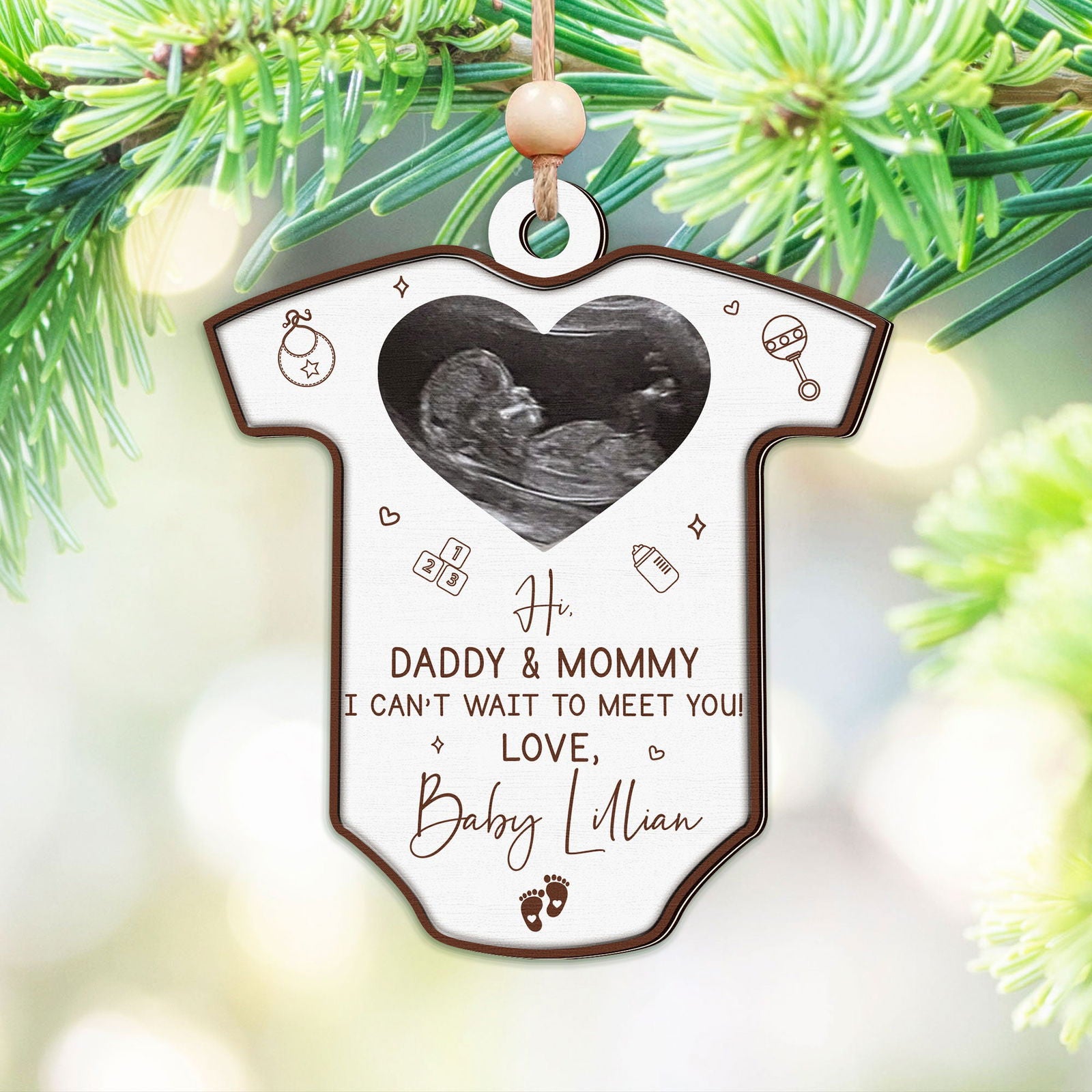 Ultrasound Baby's First Christmas Ornament, Birth Announcement Ornament CF709 - Kindlytoys