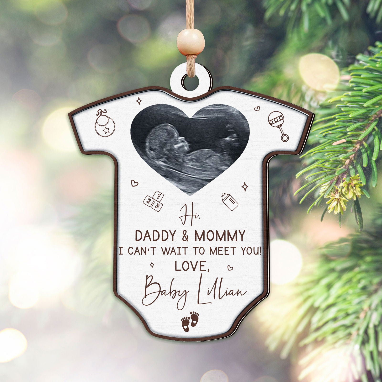 Ultrasound Baby's First Christmas Ornament, Birth Announcement Ornament CF709 - Kindlytoys